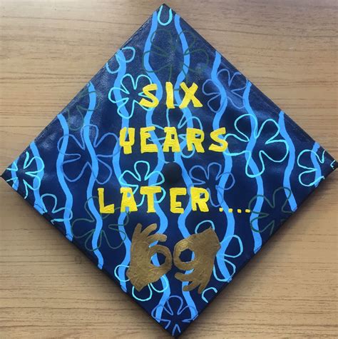 SpongeBob Six Years Later Graduation Cap Grad Cap Spongebob Diy Ideas