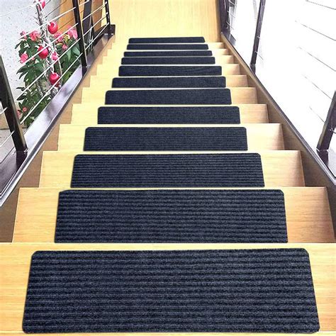 Lot De Tapis D Escalier Antid Rapants Pour Marches En Bois Marron