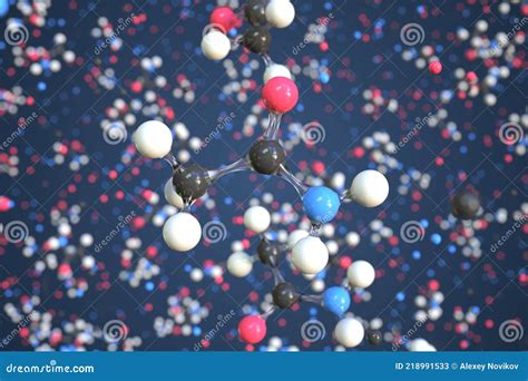 Acetamide Molecule Conceptual Molecular Model Scientific D Rendering