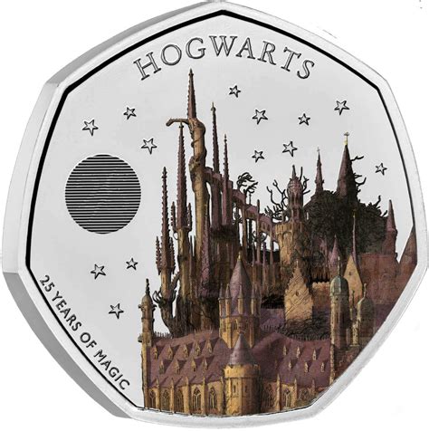 Fifty Pence Harry Potter Hogwarts Coin From United Kingdom