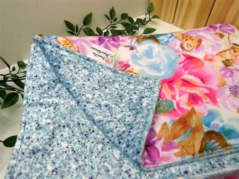 Blue Dahlia Minky Blanket From The Rose Garden