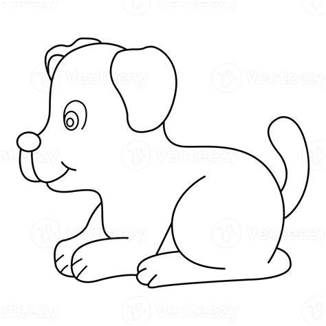 Dog Outline Vector Cartoon Design On Transparent Background 9592757 Png