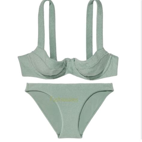 Victoria S Secret Swim Victorias Secret Terry Cloth Underwire Bikini Top Bottom Mint Green