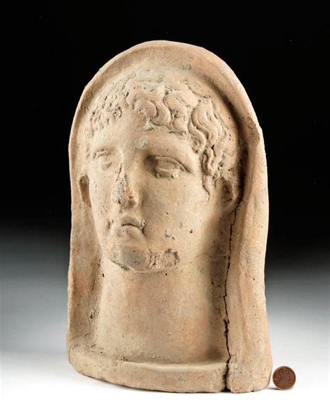 Classic Etruscan Terracotta Head Of A Youth