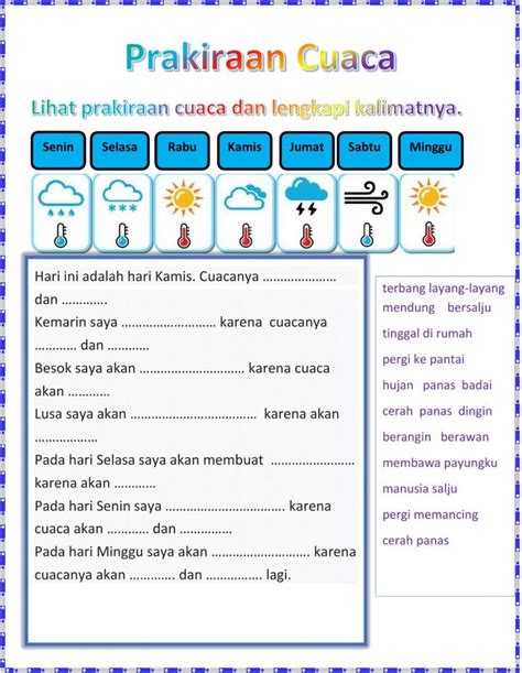 Prakiraan Cuaca Worksheet