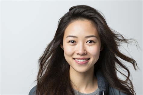 Premium AI Image A Woman With Long Hair Smiling At The Camera