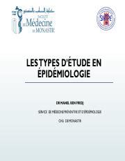 Ch Types D Etude En Epid Miologie Pdf Les Types D Tude En