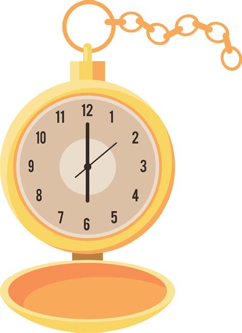 Golden Pocket Watch Png