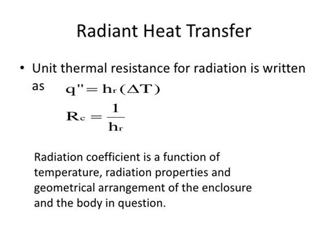 Radiant Heat: Radiant Heat Equation
