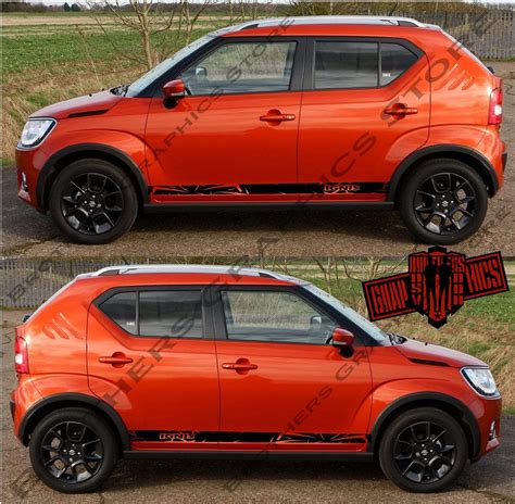 2x Decal Sticker Vinyl Side Racing Stripes For Suzuki Ignis