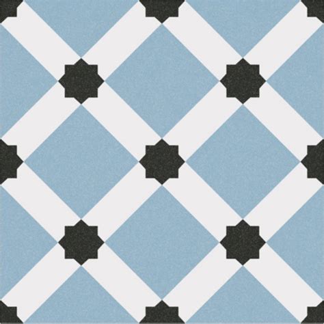 Carrelage grès effet carreau ciment 1900 Palau Celeste bleu clair 20x20cm