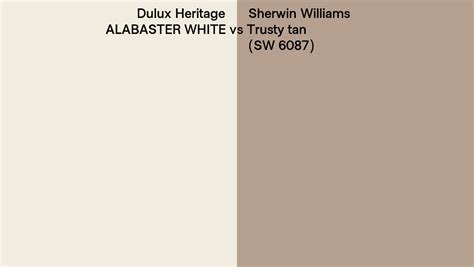 Dulux Heritage ALABASTER WHITE Vs Sherwin Williams Trusty Tan SW 6087