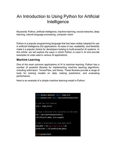 Solution An Introduction To Using Python For Artificial Intelligence