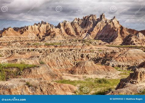 Rugged Landscape In Badlands Stock Image 56995933