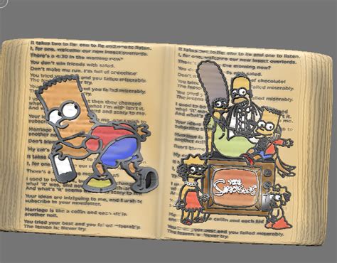 STL file The Simpson Books Relief・3D printable design to download・Cults