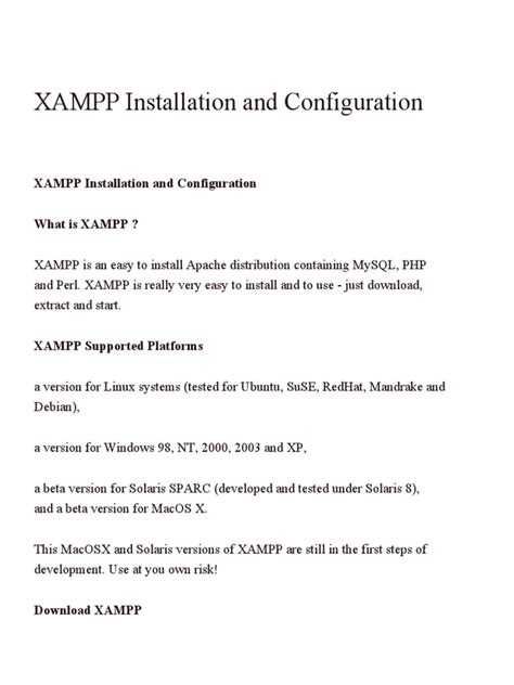 Pdf Xampp Installation And Configuration Dokumen Tips