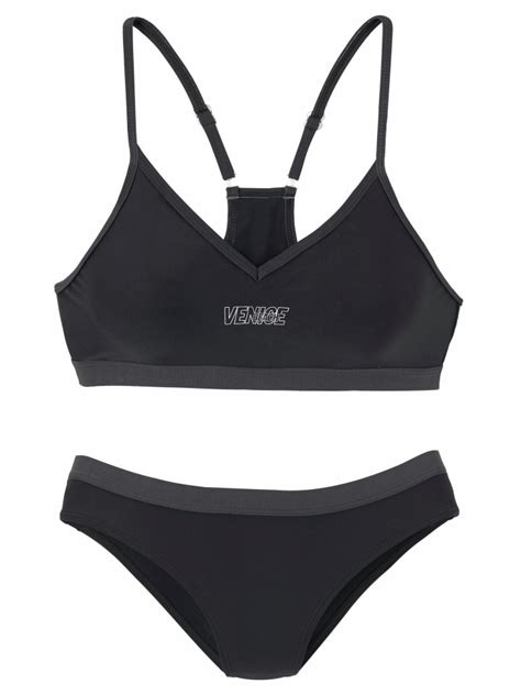 Venice Beach Bustier Bikini in schwarz grau günstig kaufen limango