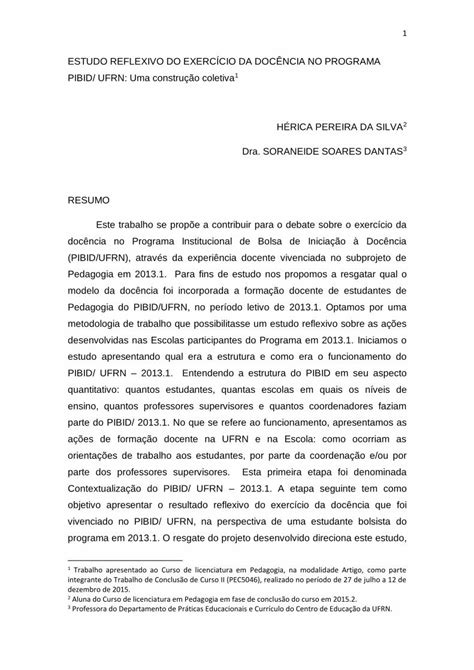 Pdf Estudo Reflexivo Do Exerc Cio Da Monografias Ufrn Br