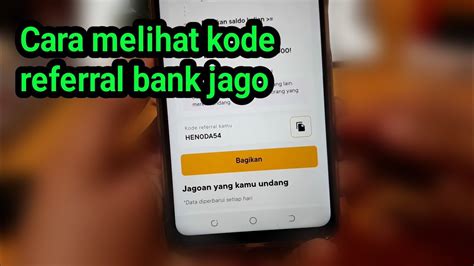 Cara Melihat Kode Referral Bank Jago Youtube