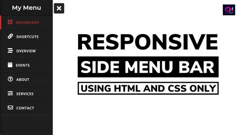 Responsive Sidebar Menu Using HTML CSS