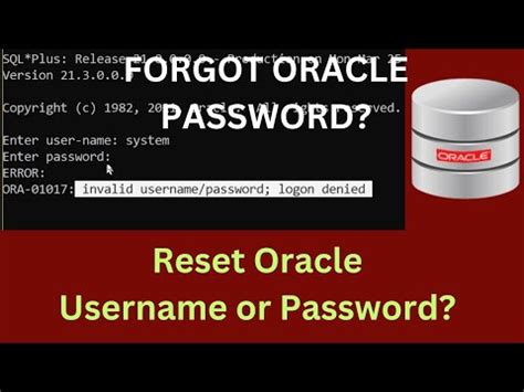 How To Reset User Password In Oracle In Any Version Sqlplus Database