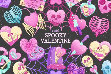 Pastel Goth Spooky Valentine S Day Png File Creepy Valentine Clipart Pastel Goth Clipart