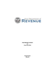 Iowa Department Of Revenue Performance Report Fy Iowa