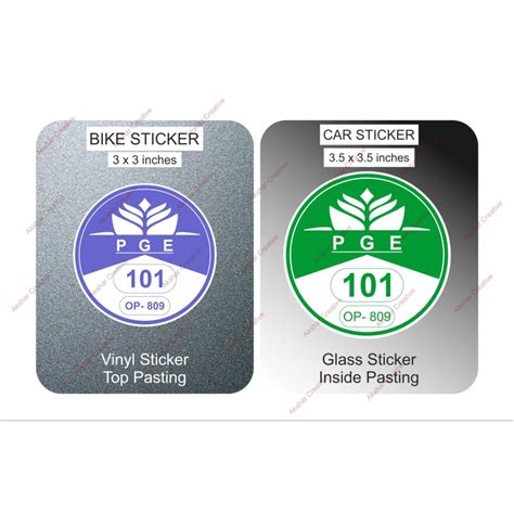 Vehicle Parking Stickers For Society And Apartments Round Shape