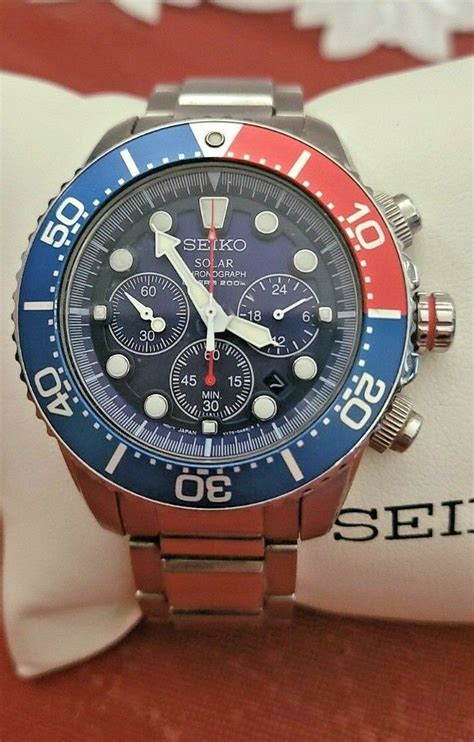 Seiko V175 0ad0 Solar Chronograph Diver Mens Watch 200m Watchcharts Marketplace