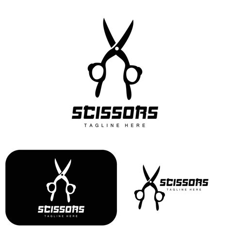 Les Ciseaux Logo Coupe Outils Vecteur Salon De Coiffure Le Rasoir Les