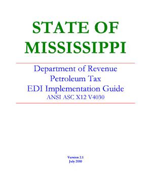 Fillable Online Dor Ms EDI Implementation Guide Mississippi