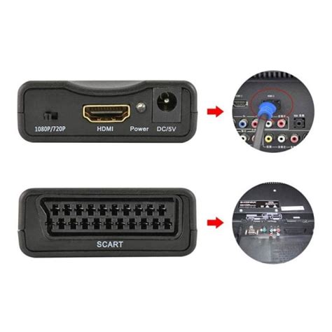 SCART HDMI Muuntimeen 1080p Sovitin Black Black 115 Fyndiq