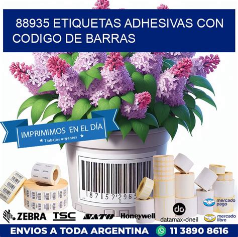 88935 ETIQUETAS ADHESIVAS CON CODIGO DE BARRAS Rollos Zebra