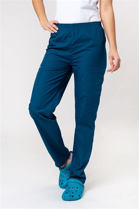 Womens Cherokee Originals Natural Rise Scrub Trousers Caribbean Blue