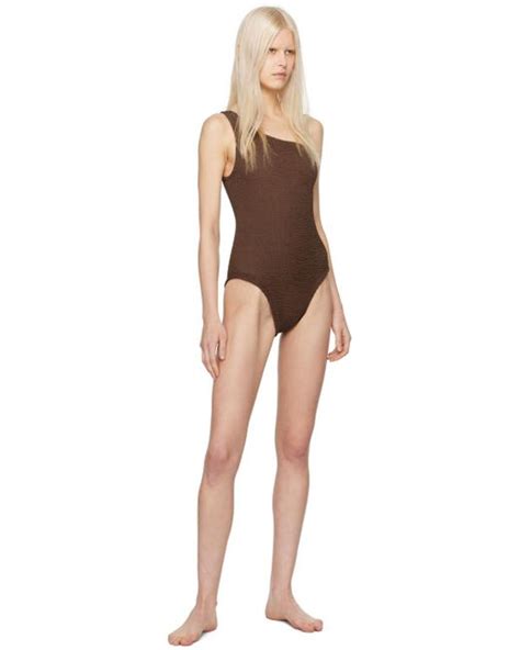 Hunza G Brown Nancy Swimsuit In Black Lyst