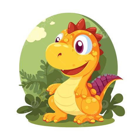 Dino Egg Clipart Cute And Cartoon Dinosaur In The Forest Vector Dino