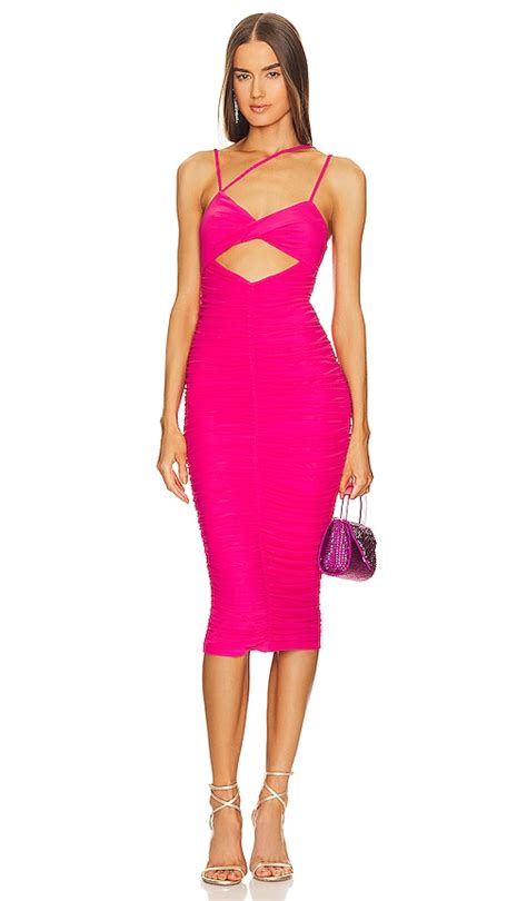 Michael Costello X Revolve Davie Midi Dress In Hot Pink Modesens