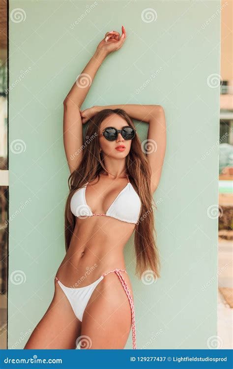 Attractive Girl With Long Hair Posing In Stylish Bikini Stock Image Image Of Bikini