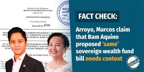 Arroyo Marcos Claim That Bam Aquino Proposed ‘same’ Sovereign Wealth Fund Bill Needs Context