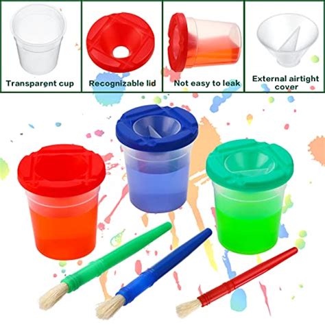 Lot de 10 gobelets de peinture pour enfant Anti déversement Avec