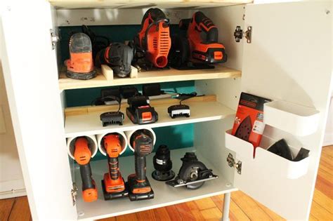 DIY Power Tool Storage Cabinet | Tool storage cabinets, Power tool storage, Tool storage