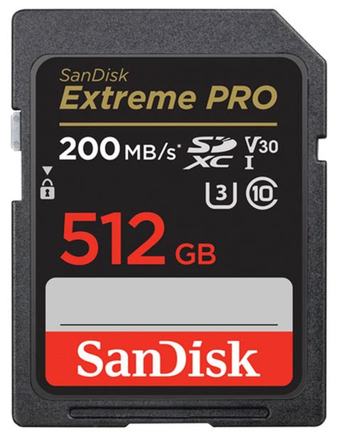 SanDisk SDXC Extreme Pro 512GB 200MB S V30 UHS I Foto Erhardt