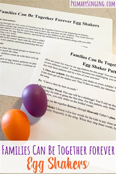 Families Can Be Together Forever Egg Shakers Primary Singing