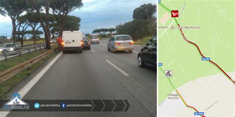 Pontina Incidente Sulla Corsia Di Sorpasso Lunghe Code In Direzione Roma