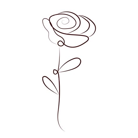 Rose Line Art Vector Cute Rose Rose Liner Rose PNG And Vector With