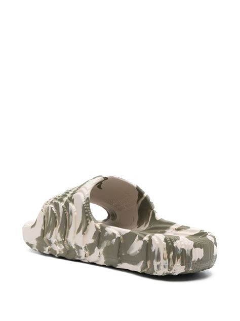 Adidas Adilette Camouflage Print Slides Green Farfetch