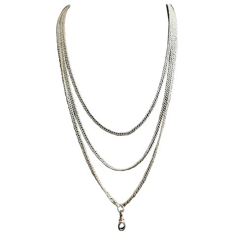 Antique Victorian Niello Silver Chain Necklace at 1stDibs | niello chain