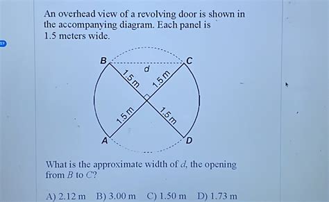 SOLVED An Overhead View Of A Revolving Door Is Shown In The