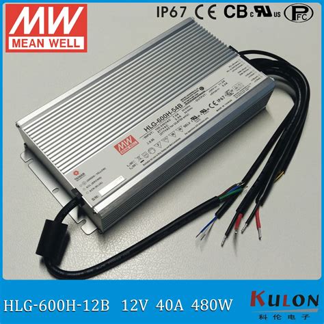 Original MEANWELL LED Driver HLG 600H 12B 600W 40A 12V Dimming Driver