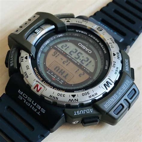 X Casio Prt Protrek Triple Sensor Wr Bar Digital Rare Vintage